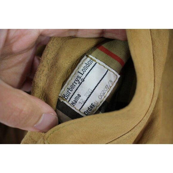 Vintage Burberrys Burberry Womens 12 Suede Leather Bomber Jacket L559 - Picture 7 of 9